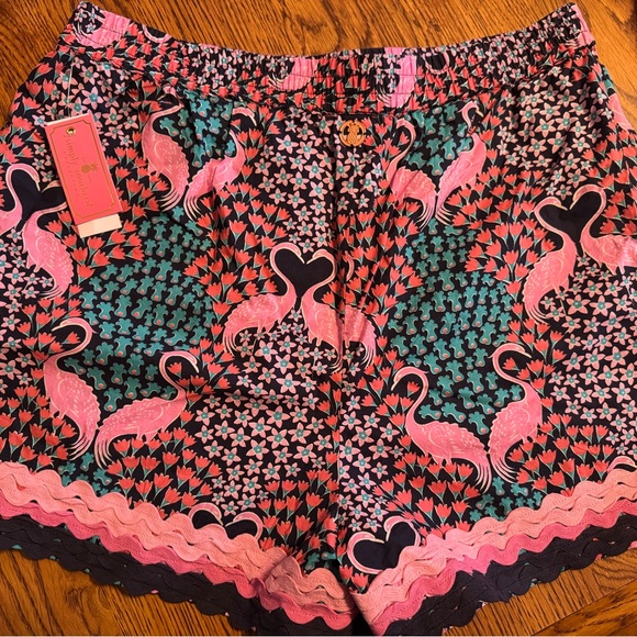 Simply Southern RicRac Tropical Flamingo Print Women's Shorts - Picture 3 of 4